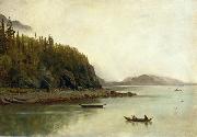 Albert Bierstadt Indians Fishing painting